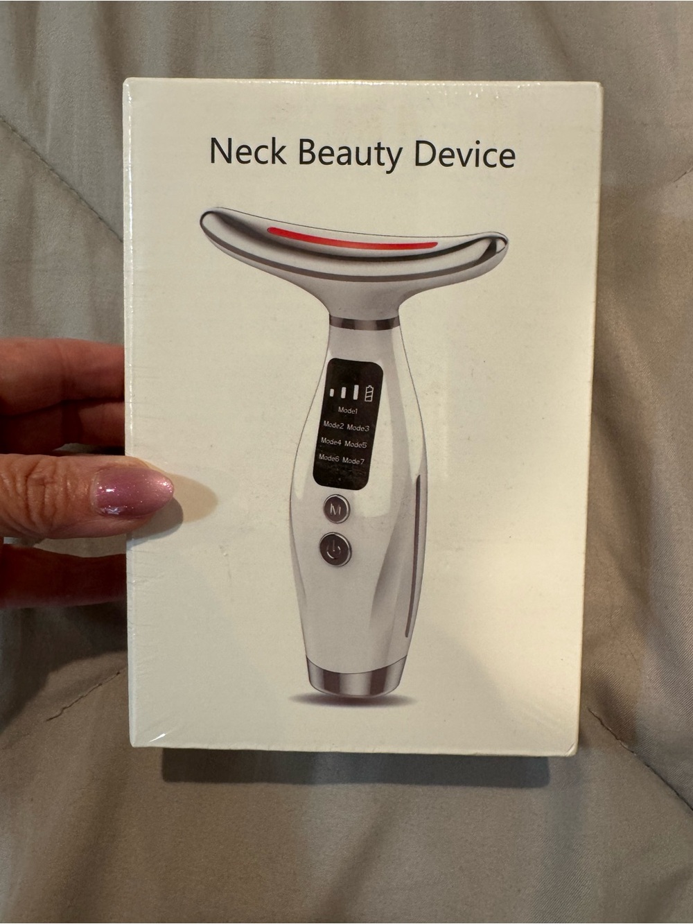 Neck Beauty Device - White with Silver Accents